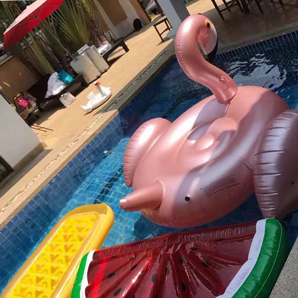 ROSE GOLD FLAMINGO POOL FLOAT